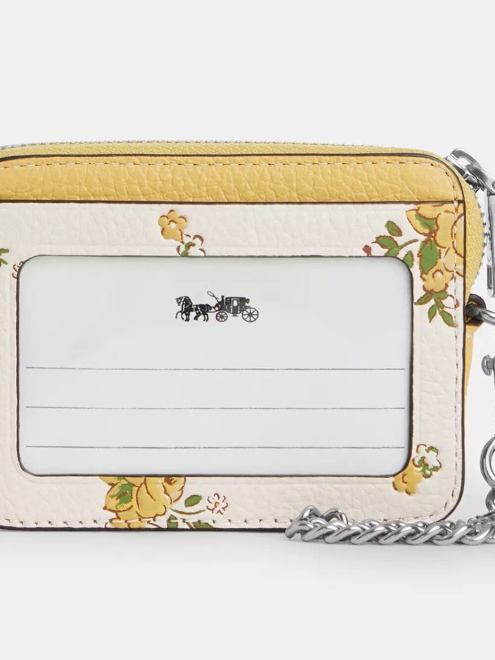 NWT Coach Zip Card Case In Signature Canvas With Floral Print CAU44 - Picture 4 of 5